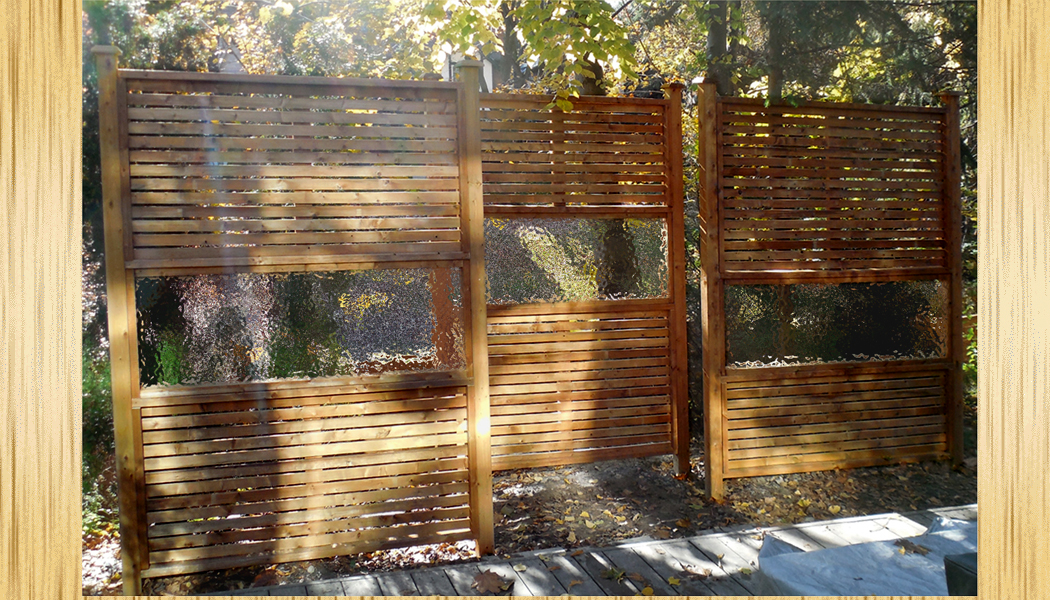Property Fence with Frosted Glass Windows